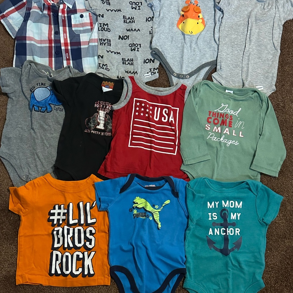 Colorful Baby Onesies and T-Shirts Set